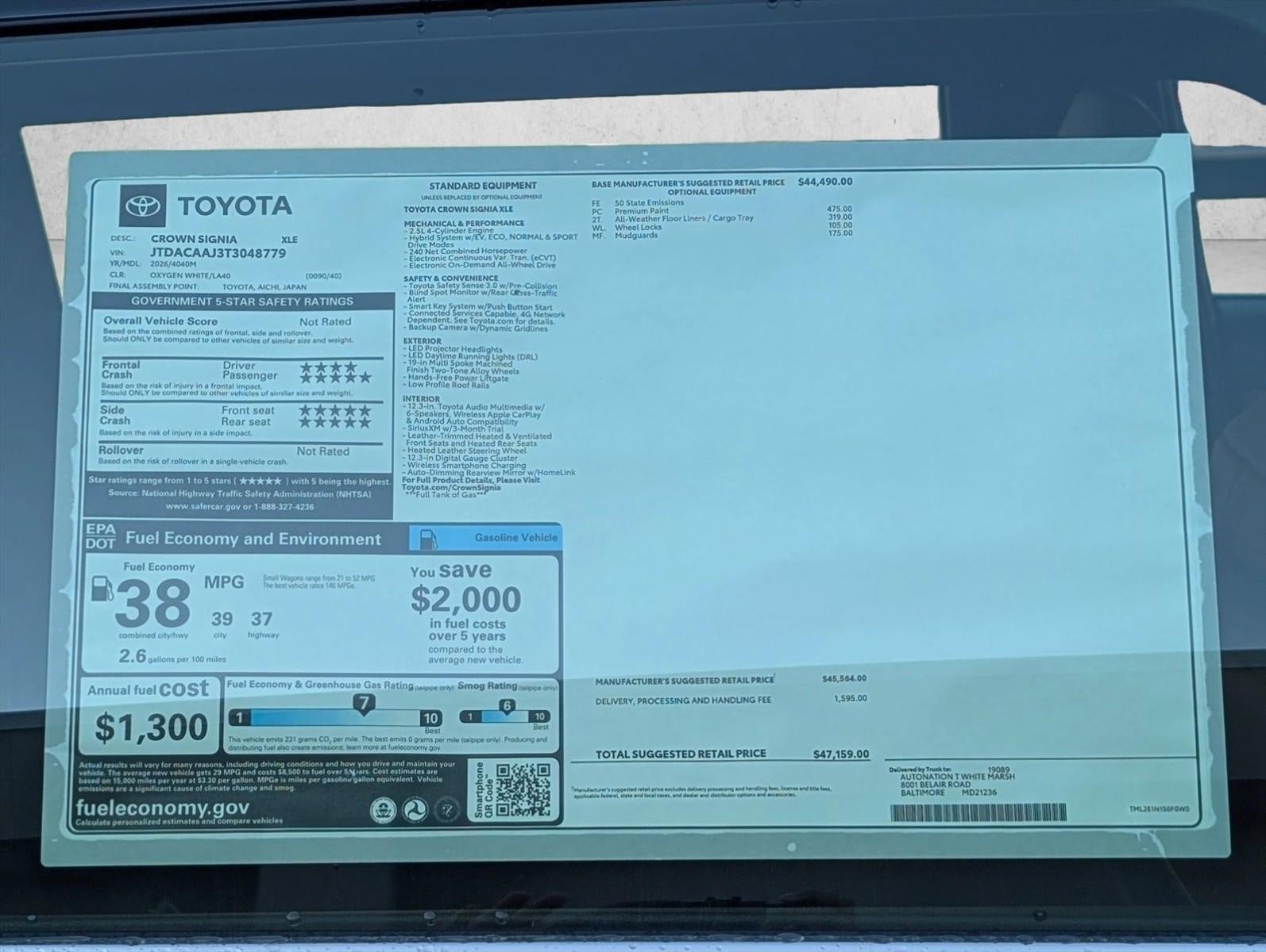 2026 Toyota Crown Signia XLE AWD (Natl)
