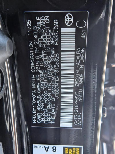 2026 Toyota Corolla Hybrid LE FWD (Natl)