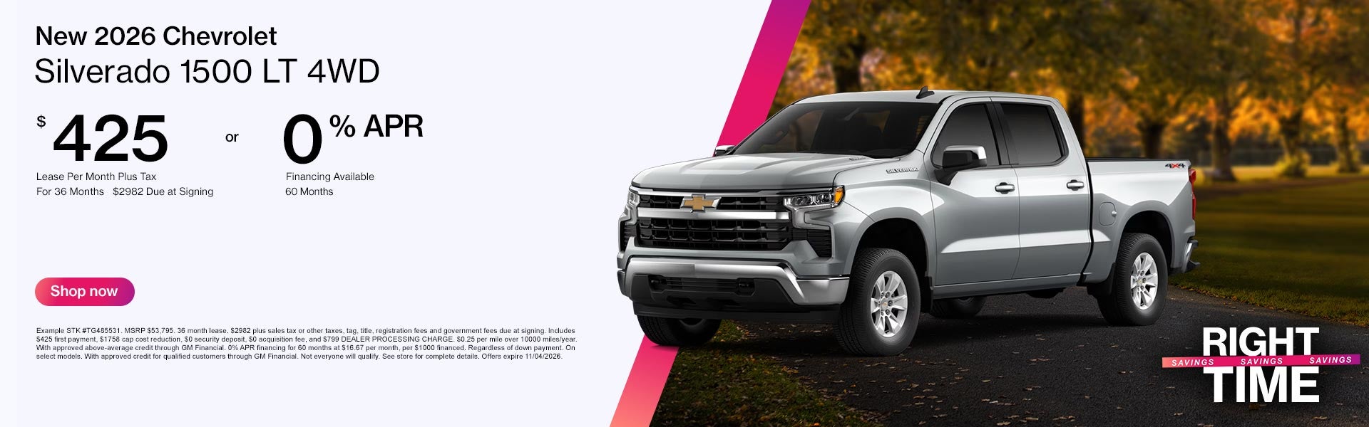 New 2026 Chevrolet Silverado 1500 APR Offer
