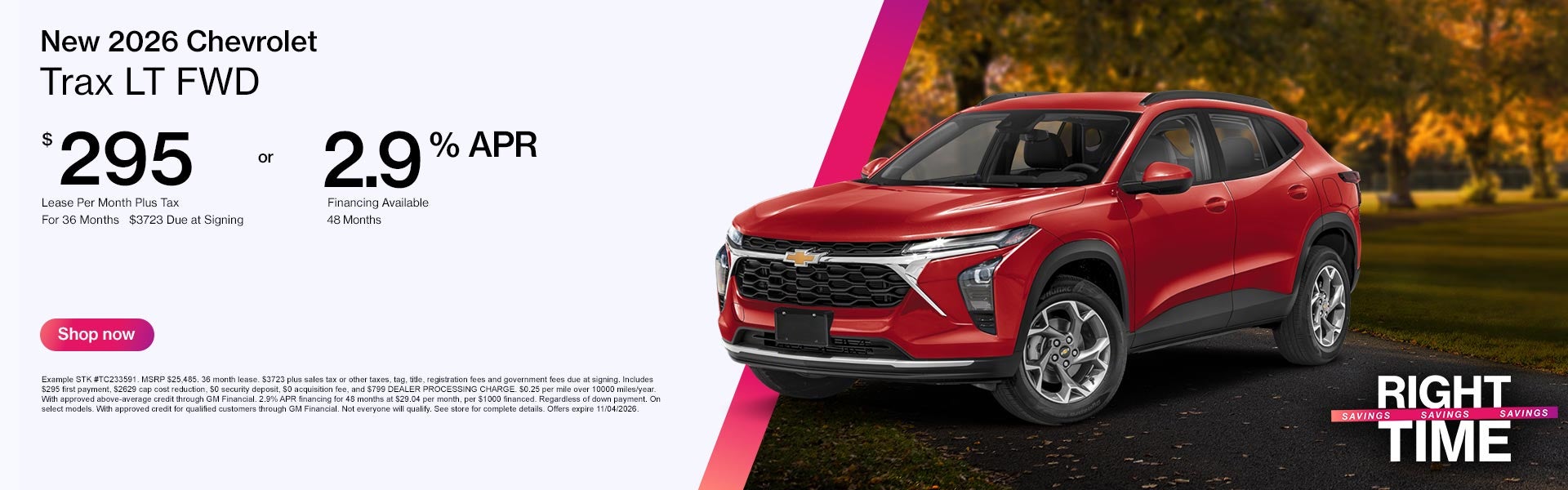 New 2026 Chevrolet Trax APR Offer